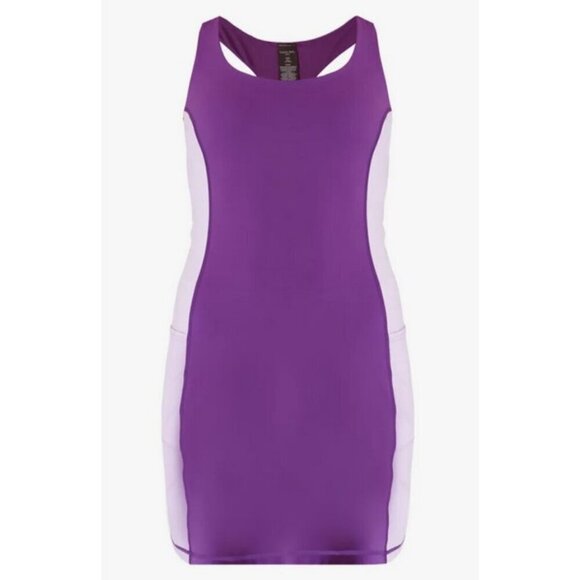 SWEATY BETTY Power Workout Colorblock Performance Dress ~ Deep Purple Large NWT - Picture 9 of 16